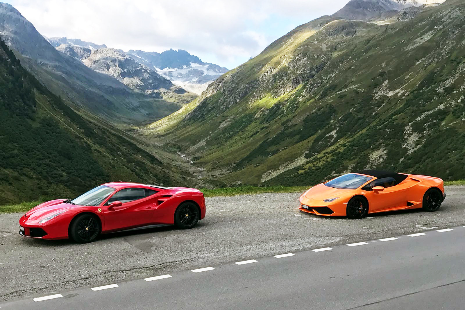 Supercars in the mountains