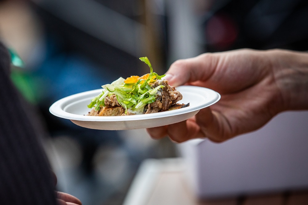 A lamb dish being served at the taste of vail festival