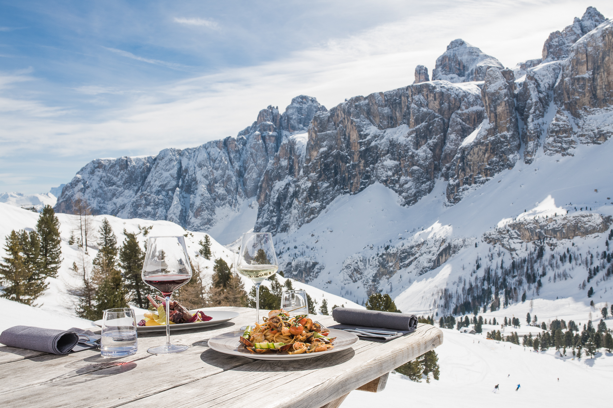 gourmet meal in the dolomites